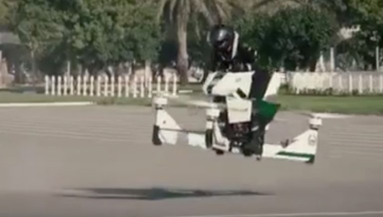The first flying motorcycle debuts in Dubai