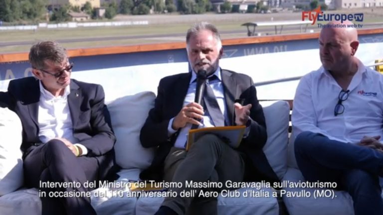 VIDEO – Il Ministro Turismo Massimo Garavaglia sull’avioturismo per i 110 Anni Aero Club d’Italia e la fondazione  Città dell’Aria.
