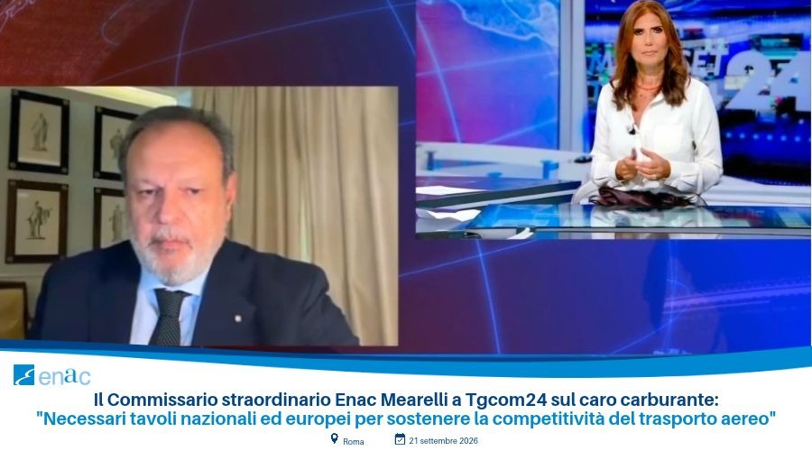 Il commissario straordinario ENAC Carlo Mearelli durante l’intervista a Tgcom24