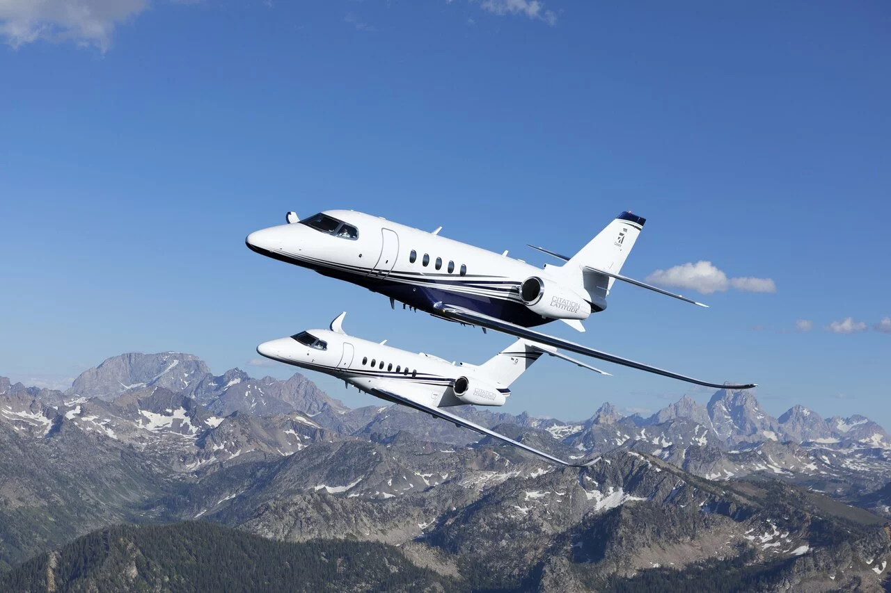 Cessna Citation Longitude e Latitude in volo
