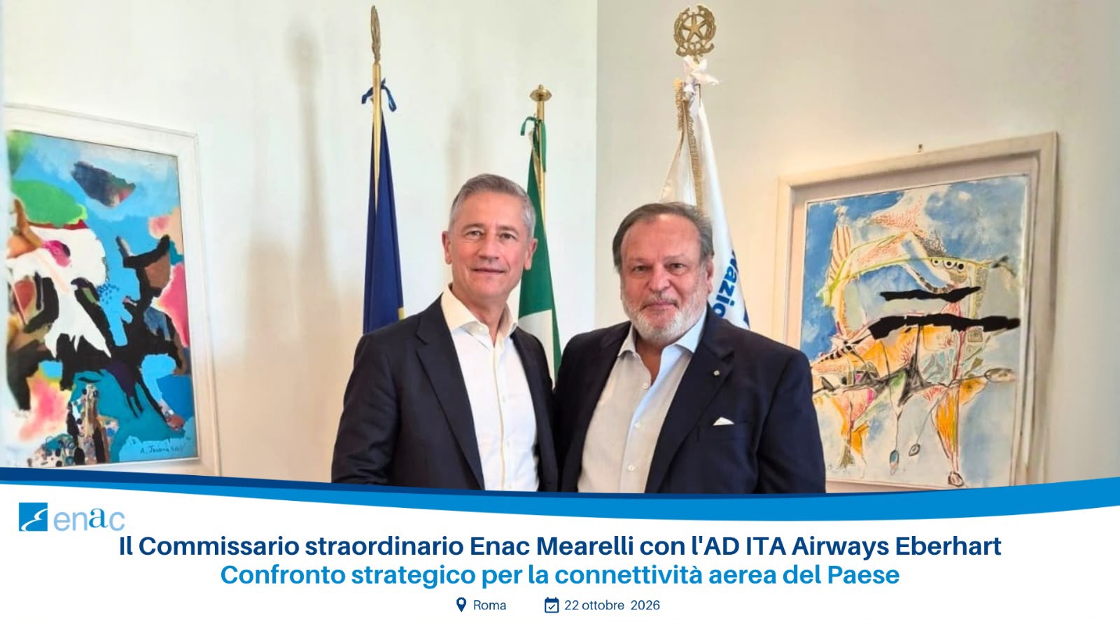 Carlo Mearelli e Joerg Eberhart al Palazzo dell’Aviazione Civile